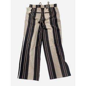 INC Womens Washed White Curvy Fit Pull On Wide Leg Pants 8p NWT Black White